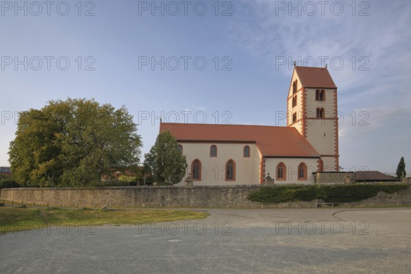Romanesque Church of St John the Baptist, Brendlorenzen, Bad Neustadt an der Saale, Rhön, Lower Franconia, Franconia, Bavaria, Germany