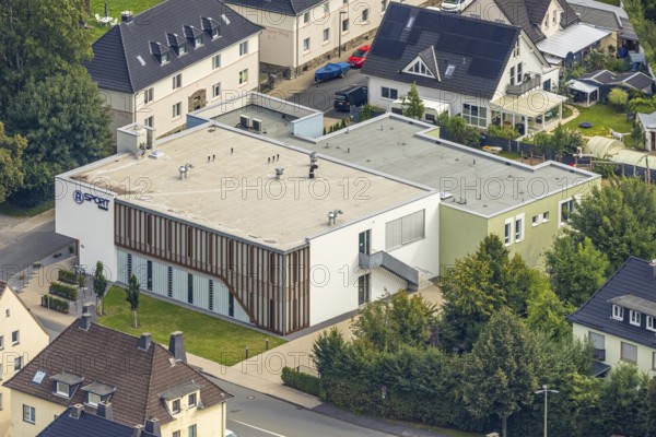 Aerial view, TV Arnsberg SPORTbahnhof Sporthalle, Clemens-August-Straße, Arnsberg, Ruhr area, North Rhine-Westphalia, Germany, DE, Europe, aerial view, aerial photography, aerial photography, sports, sports facilities, sports venue, overview, bird's-eye view, overview