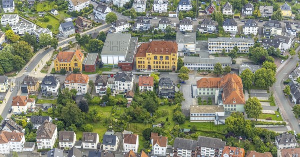 Aerial photo, Johannesschule and VHS Volkshochschule, Arnsberg, Ruhr area, North Rhine-Westphalia, Germany, education, educational institution, DE, Europe, educational institute, aerial photography, aerial photography, aerial photography, school, overview, VHS, bird's eye view, birds-eyes view, overview