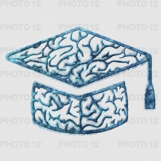 Brain Graduation Cap, Knowledge and Learning Concept
