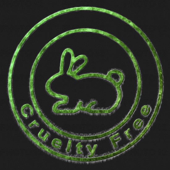 Cruelty Free Green Symbol Drawn on Black Background