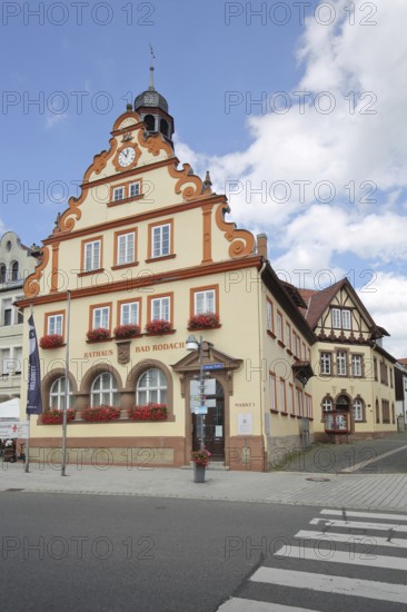 Town hall with tail gable, Bad Rodach, Upper Franconia, Franconia, Bavaria, Germany