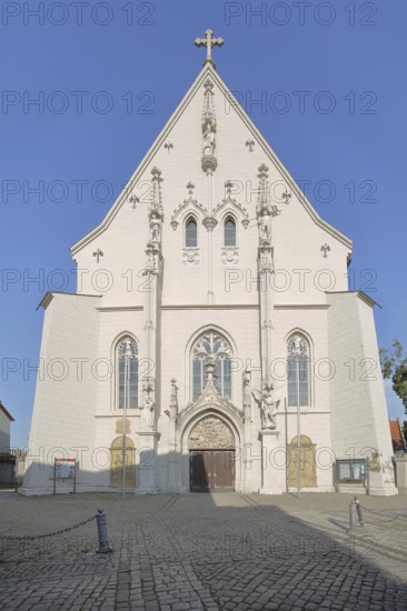 Late Gothic knight's chapel, Marienkapelle, portal, Haßfurt, Lower Franconia, Franconia, Bavaria, Germany