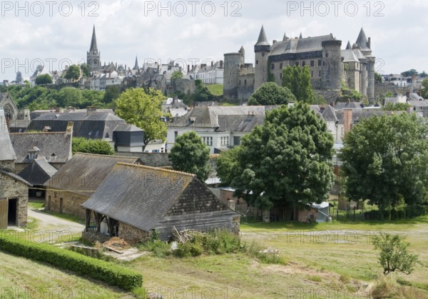 City view of Vitre in Brittany, France