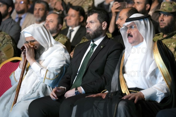 Officials of the new Syrian government take part in a public celebration following the fall of Bashar al-Assad's regime. Aleppo, Syria. May 27, 2025, Aleppo, Aleppo, Syria
