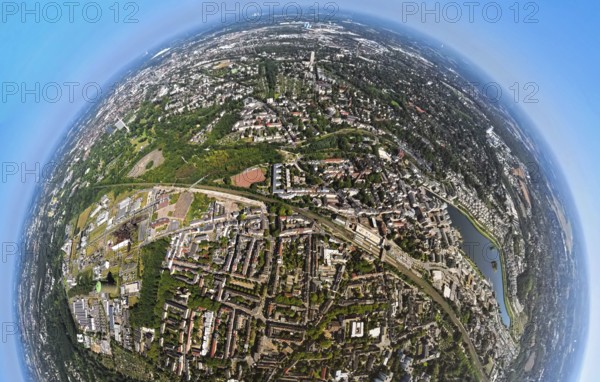 Aerial view, residential area, view of the district of Hörde with Phoenix Lake, commercial area technology park and service location Phoenix West, Dortmund-Hörde railway station, globe, fisheye image, fisheye image, 360 degree image, tiny world, little planet, fisheye image, Hörde, Dortmund, Ruhr area, North Rhine-Westphalia, Germany, excursion destination, DE, Europe, fisheye lens, fisheye lens, commercial settlement, commercial enterprises, commercial area, commercial area, commercial property, commercial park, commercial location, commercial use, industrial area, industrial location, Little Planet, aerial view, aerial photography, aerial photography, local recreation area, Phoenix Lake, Phoenix Lake, lake, district Hörde, super wide-angle lens, Tiny World, overview, bird's eye view, living with lake view, residential area, birds-eyes view, former steelworks area Phoenix-East, fisheye lens, insta360 camera, overview