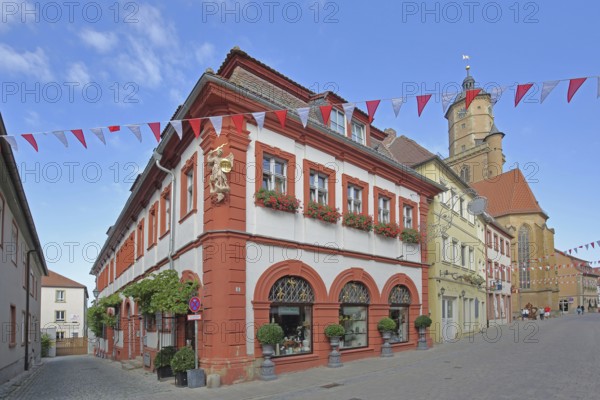 Prince-Bishop's Official Winery and St Bartholomew's, church, historic building, Volkach, Lower Franconia, Franconia, Bavaria, Germany