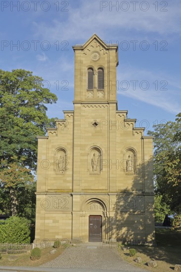 Neo-Romanesque St Boniface built 11th century, castle chapel, inner courtyard, Salzburg Castle, Bad Neustadt an der Saale, Rhön, Lower Franconia, Franconia, Bavaria, Germany