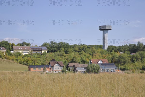 Bayernturm built in 1966 as a border tower on the inner-German border with the GDR, watchtower, observation tower with platform, German-German border, Büchelberg, Zimmerau, Sulzdorf an der Lederhecke, Lower Franconia, Franconia, Bavaria, Germany