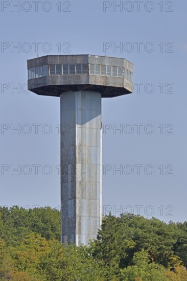 Bayernturm built in 1966 as a border tower on the inner-German border with the GDR, watchtower, observation tower with platform, German-German border, Büchelberg, Zimmerau, Sulzdorf an der Lederhecke, Lower Franconia, Franconia, Bavaria, Germany