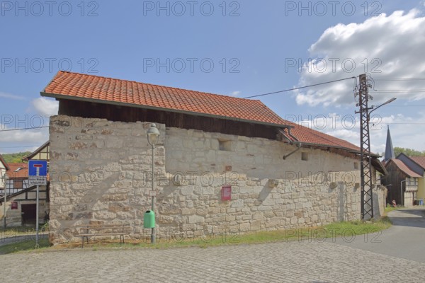 Historic ox wall tower, former town wall, building, Heldburg, Thuringia, Germany