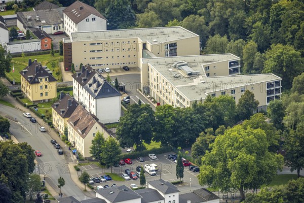 Aerial view, senior citizens' residence Ruhrblick, Obereimer, Arnsberg, Ruhr area, North Rhine-Westphalia, Germany, retirement home, old people's home, care and nursing, DE, Europe, aerial view, aerial photography, aerial photography, care facility, retirement home, senior citizens' residence, retirement home, senior citizens' centre, overview, bird's-eye view, overview
