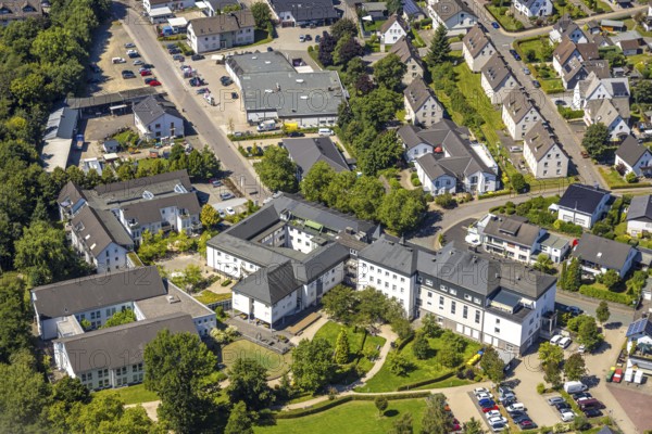 Aerial view, Seniorenzentrum St. Gerhardus, Drolshagen, Sauerland, North Rhine-Westphalia, Germany, retirement home, nursing home, care and nursing, DE, Europe, aerial view, aerial photography, aerial photography, care facility, Ruhr area, retirement home, senior citizens' residence, senior citizens' home, senior citizens' centre, overview, bird's-eye view, overview