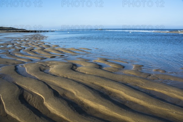 Low tide on the west coast of Sylt near Westerland, Sylt, Westerland, Schleswig-Holstein, Germany