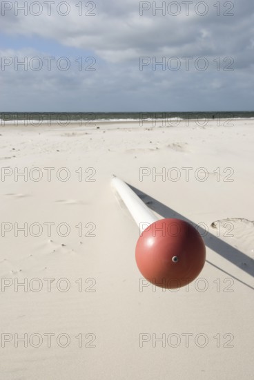 Flagpole impressions on the west beach of the North Frisian island of Amrum, Amrum, Norddorf, North Frisia, Germany