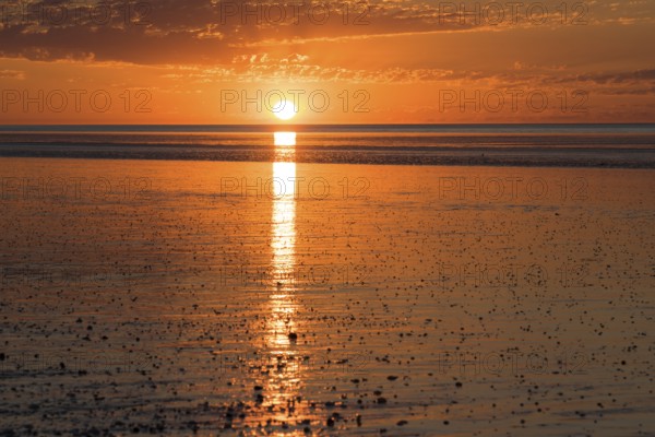 Bright red sunset, Long Beach, West Coast of Australia