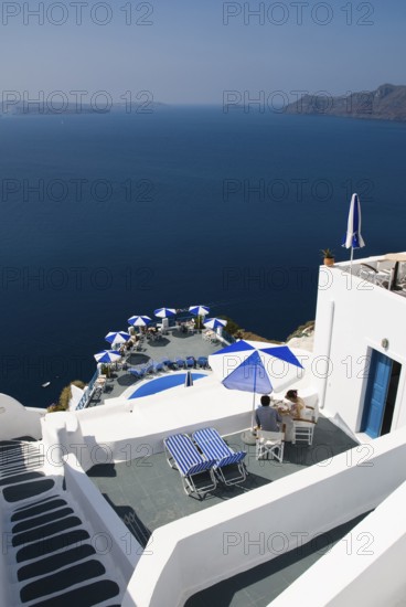 Beautiful mountain village of Oia in the north of the Cyclades island of Santorini, Cyclades, Oia, Santorini, Greece