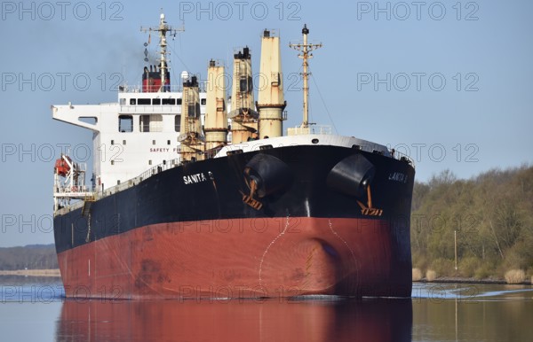 Cargo ship SANITA S in the Kiel Canal, Kiel Canal, Kiel Canal, Schleswig-Holstein, Germany