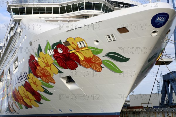 Cruise ship, Pride of Hawaii, newbuilding, Meyer shipyard, Papenburg, delivery voyage, Ems, North Sea, Germany