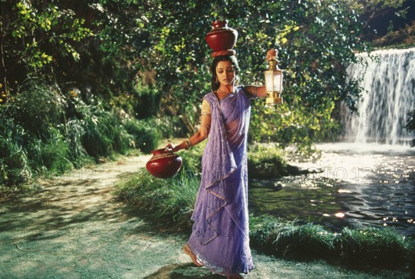 South Asian Indian Bollywood Film Actress Aishwarya Rai on the set of hindi film Devdas, india NO MR/Südasiatische indische Bollywood Filmschauspielerin Aishwarya Rai am Set des Hindi Films Devdas, Indien NO MR