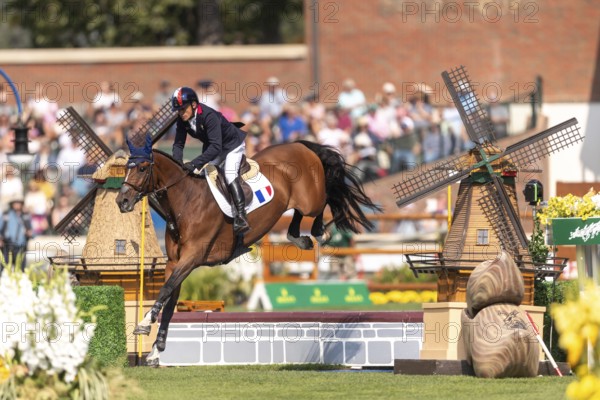 Olivier Robert of France, riding Inglesias D.V., competes in the first round of the 2025 BMO Nations Cup during the Spruce Meadows Masters on September 6, 2025 in Calgary, Alberta, Canada, North America