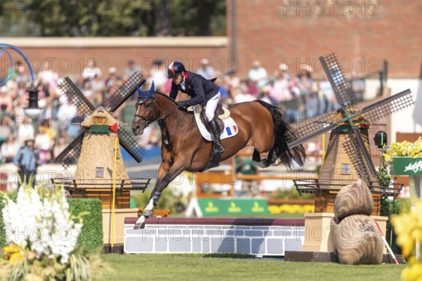 Olivier Robert of France, riding Inglesias D.V., competes in the first round of the 2025 BMO Nations Cup during the Spruce Meadows Masters on September 6, 2025 in Calgary, Alberta, Canada, North America