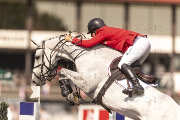 Aaron Vale of the USA, riding Styles, competes in the first round of the 2025 BMO Nations Cup during the Spruce Meadows Masters on September 6, 2025 in Calgary, Alberta, Canada, North America