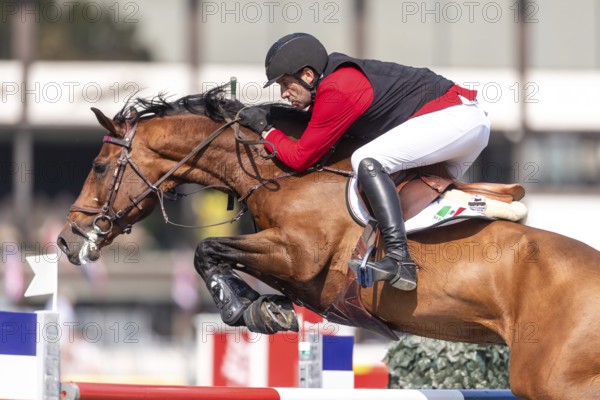 Pedro Pasquel of Mexico, riding Chakkalou PS, competes in the first round of the 2025 BMO Nations Cup during the Spruce Meadows Masters on September 6, 2025 in Calgary, Alberta, Canada, North America