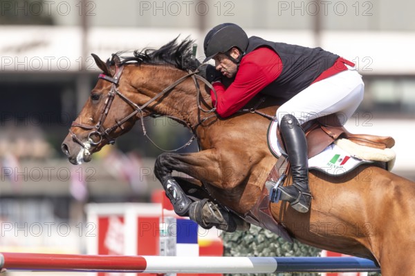 Pedro Pasquel of Mexico, riding Chakkalou PS, competes in the first round of the 2025 BMO Nations Cup during the Spruce Meadows Masters on September 6, 2025 in Calgary, Alberta, Canada, North America
