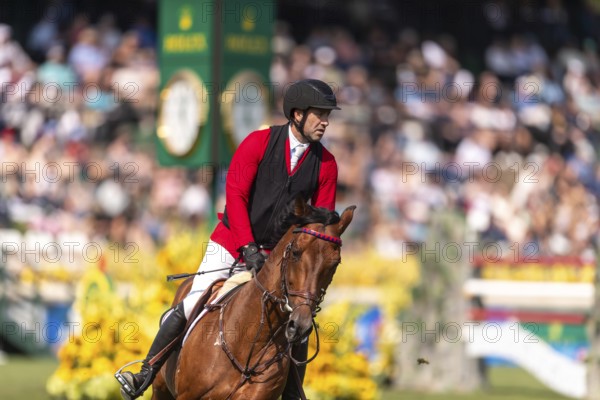Pedro Pasquel of Mexico, riding Chakkalou PS, competes in the first round of the 2025 BMO Nations Cup during the Spruce Meadows Masters on September 6, 2025 in Calgary, Alberta, Canada, North America