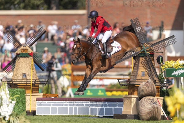 Laura Kraut of the USA, riding Tres Bien Z, competes in the first round of the 2025 BMO Nations Cup during the Spruce Meadows Masters on September 6, 2025 in Calgary, Alberta, Canada, North America
