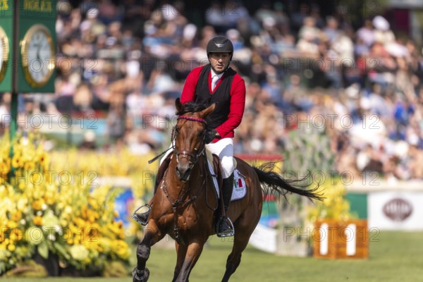 Pedro Pasquel of Mexico, riding Chakkalou PS, competes in the first round of the 2025 BMO Nations Cup during the Spruce Meadows Masters on September 6, 2025 in Calgary, Alberta, Canada, North America