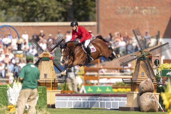 Max Kuhner of Austria, riding Count on Me, competes in the first round of the 2025 BMO Nations Cup during the Spruce Meadows Masters on September 6, 2025 in Calgary, Alberta, Canada, North America
