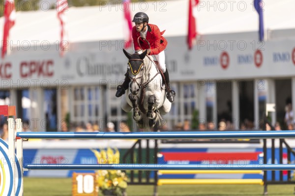 Roy Van Beek of Belgium, riding Cavoiro-H Old, competes in the first round of the 2025 BMO Nations Cup during the Spruce Meadows Masters on September 6, 2025 in Calgary, Alberta, Canada, North America