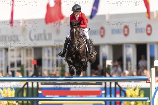Erynn Ballard of Canada, riding Dior, competes in the first round of the 2025 BMO Nations Cup during the Spruce Meadows Masters on September 6, 2025 in Calgary, Alberta, Canada, North America