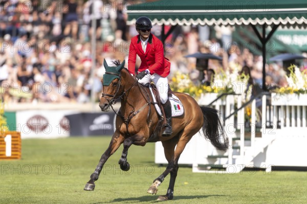 Jose Antonio Chedraui of Mexico, riding Haraminka P, competes in the first round of the 2025 BMO Nations Cup during the Spruce Meadows Masters on September 6, 2025 in Calgary, Alberta, Canada, North America
