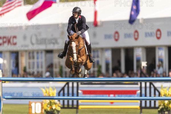 Kevin Staut of France, riding Queens Balou B, competes in the first round of the 2025 BMO Nations Cup during the Spruce Meadows Masters on September 6, 2025 in Calgary, Alberta, Canada, North America