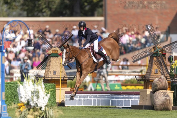 Kevin Staut of France, riding Queens Balou B, competes in the first round of the 2025 BMO Nations Cup during the Spruce Meadows Masters on September 6, 2025 in Calgary, Alberta, Canada, North America