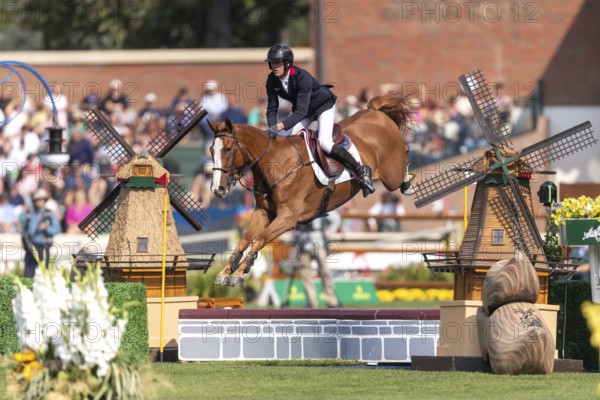 Kevin Staut of France, riding Queens Balou B, competes in the first round of the 2025 BMO Nations Cup during the Spruce Meadows Masters on September 6, 2025 in Calgary, Alberta, Canada, North America