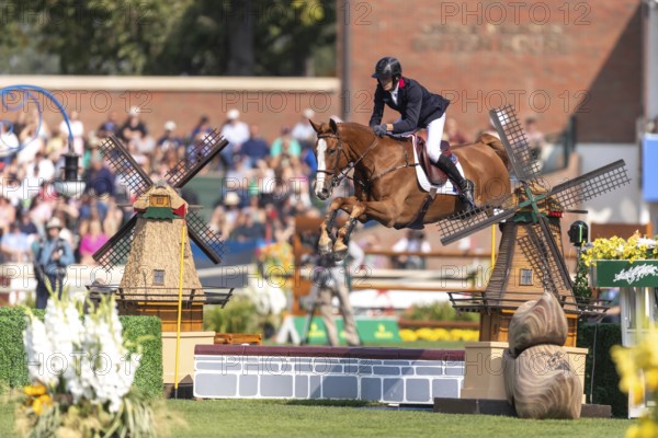 Kevin Staut of France, riding Queens Balou B, competes in the first round of the 2025 BMO Nations Cup during the Spruce Meadows Masters on September 6, 2025 in Calgary, Alberta, Canada, North America