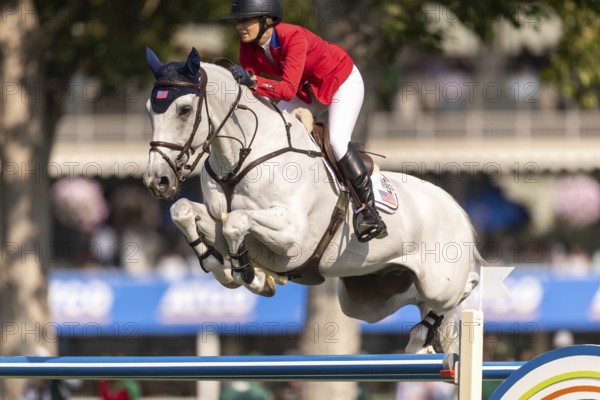 Lillie Keenan of the USA, riding Argan De Beliard, competes in the first round of the 2025 BMO Nations Cup during the Spruce Meadows Masters on September 6, 2025 in Calgary, Alberta, Canada, North America