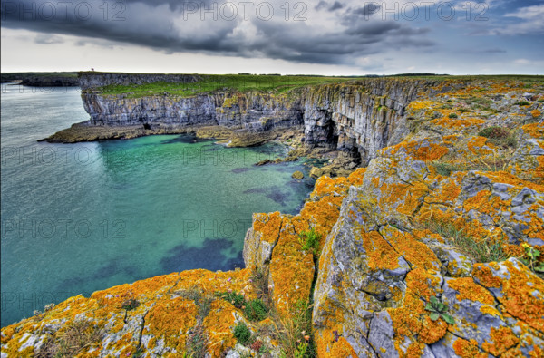 A view from the cliffs of Barafundle Bay, Pembrokeshire, Wales. By far my favourite beach in the UK