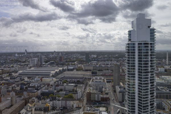 The Grand Tower, Germany's tallest residential tower, is located near Frankfurt's main railway station, Frankfurt am Main, Hesse, Germany