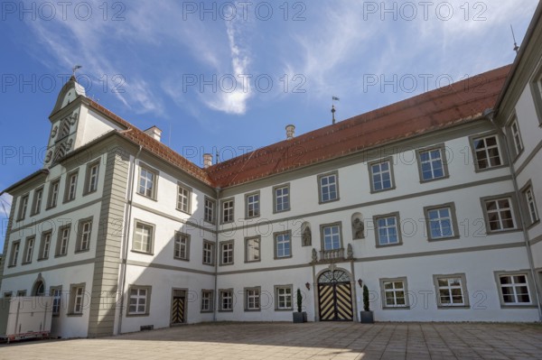 West façade, New Castle in Kisslegg, Allgäu, Baden-Württemberg, Germany