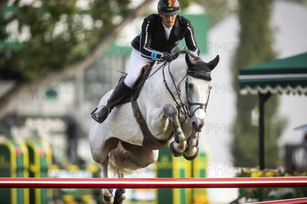 Olivier Philippaerts of Belgium, riding Nobel Van Vromboautshoeve competes in the 2025 Spruce Meadows Masters on September 4, 2025 in Calgary, Alberta, Canada, North America