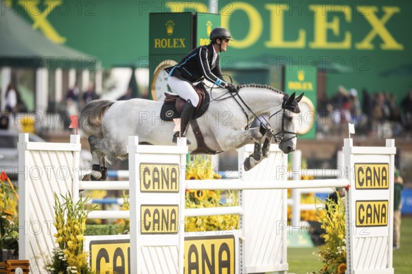Olivier Philippaerts of Belgium, riding Nobel Van Vromboautshoeve competes in the 2025 Spruce Meadows Masters on September 4, 2025 in Calgary, Alberta, Canada, North America