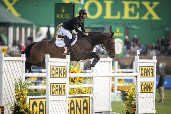 Steve Guerdat of Switzerland, riding Venard de Cerisy competes in the 2025 Spruce Meadows Masters on September 4, 2025 in Calgary, Alberta, Canada, North America