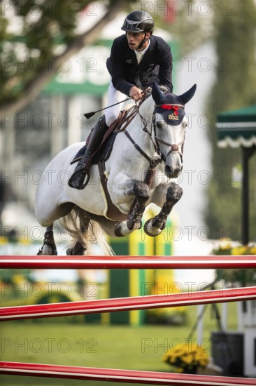 Roy Van Beek of Austria, riding Cavoiro-H Old, competes in the 2025 Spruce Meadows Masters on September 4, 2025 in Calgary, Alberta, Canada, North America