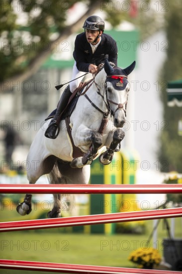 Roy Van Beek of Austria, riding Cavoiro-H Old, competes in the 2025 Spruce Meadows Masters on September 4, 2025 in Calgary, Alberta, Canada, North America