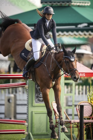 Alessandra Reich of Austria, riding Oeli R, competes in the 2025 Spruce Meadows Masters on September 4, 2025 in Calgary, Alberta, Canada, North America